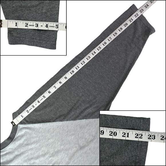 Next Level 3/4 Raglan Sleeve Jersey T-Shirt Top Large Heathered Gray Light Gray - Picture 9 of 9